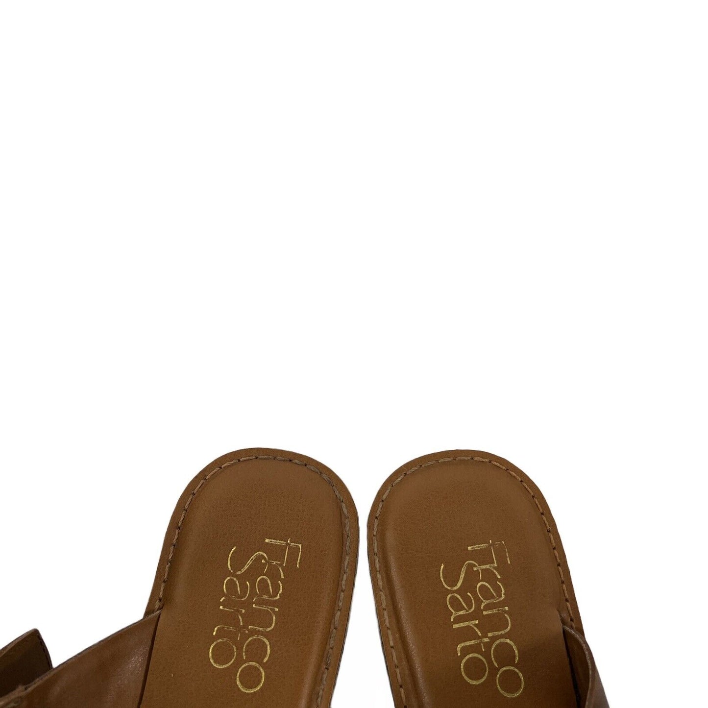 Franco Sarto Women's Brown Leather Gevira Slide Sandals - 7.5