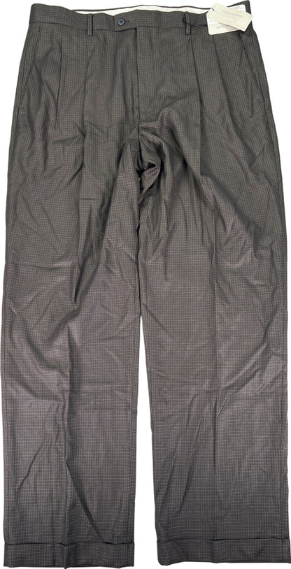 Lous Raphael Men’s Olive Green Checkered Dress Pants - 38x32