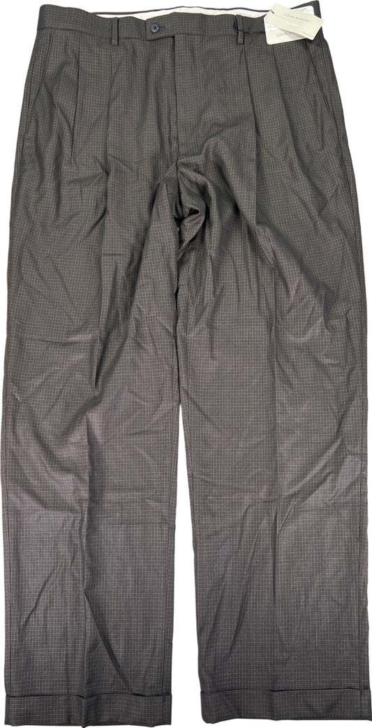 Lous Raphael Men’s Olive Green Checkered Dress Pants - 38x32