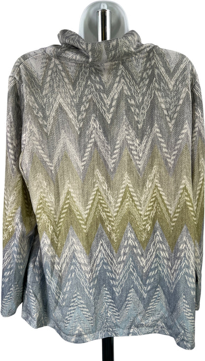 Chico’s Women’s Green/Blue Cowl Neck Long Sleeve Thin Sweater - 2/US L