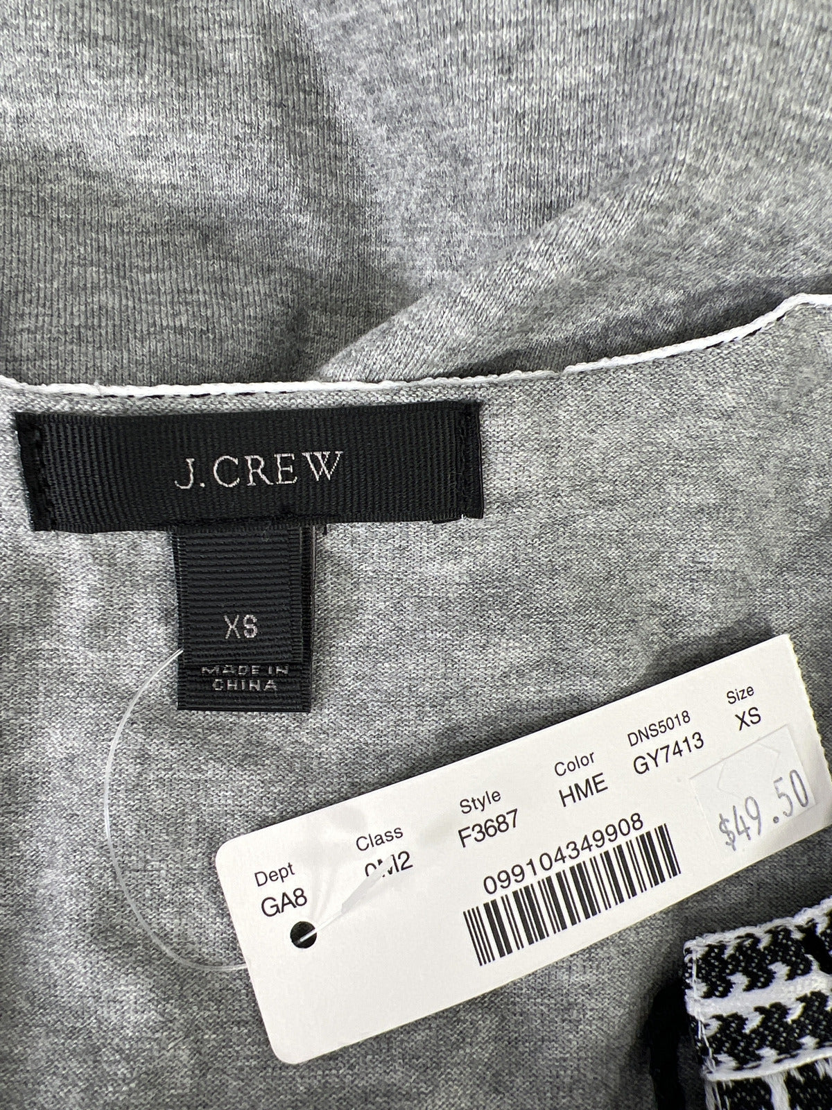 NEW J.Crew Women’s Gray Tassel V-Neck Sleeveless Tank Top - XS