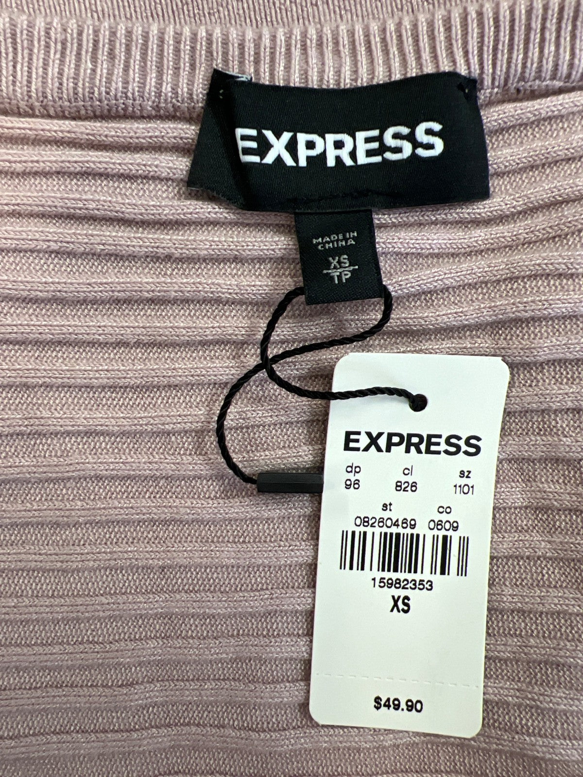 Express Women’s Pink Long Sleeve Ribbed Sweater - XS