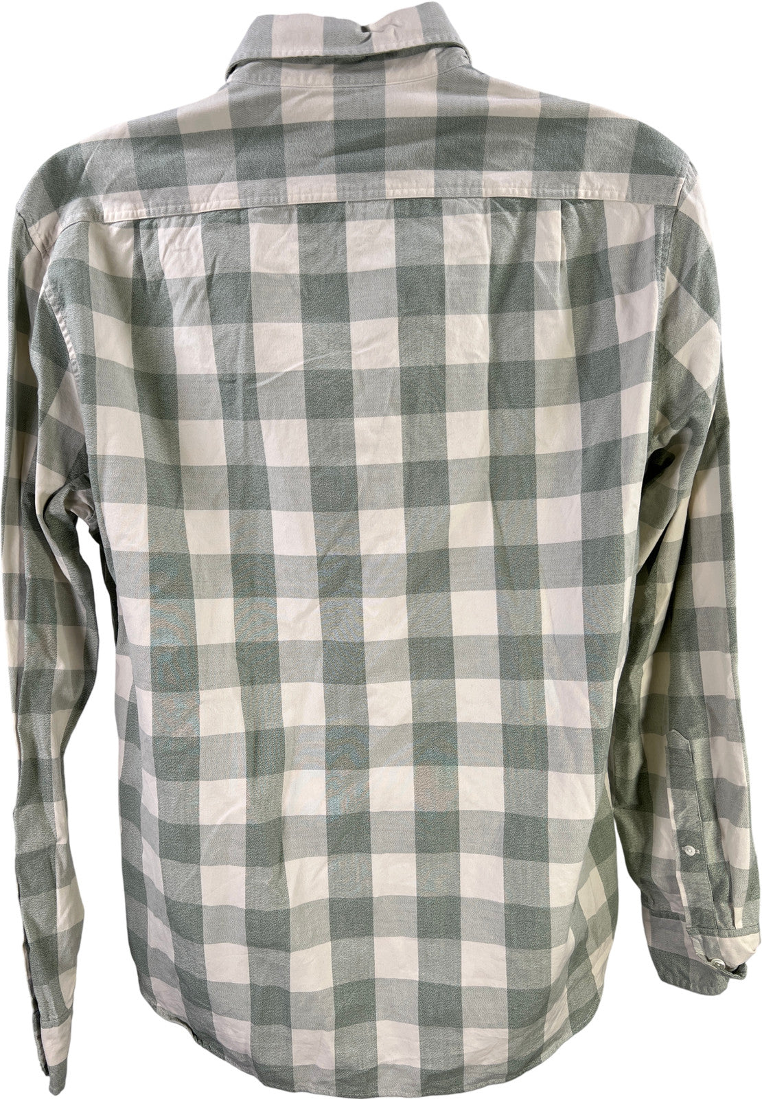 J.Crew Men’s Green/Ivory Plaid Long Sleeve Button Up Shirt - L