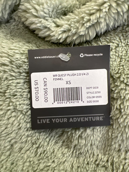 Eddie Bauer Women’s Mint Green Plush Long Sleeve 1/4 Zip Pullover Jacket - XS