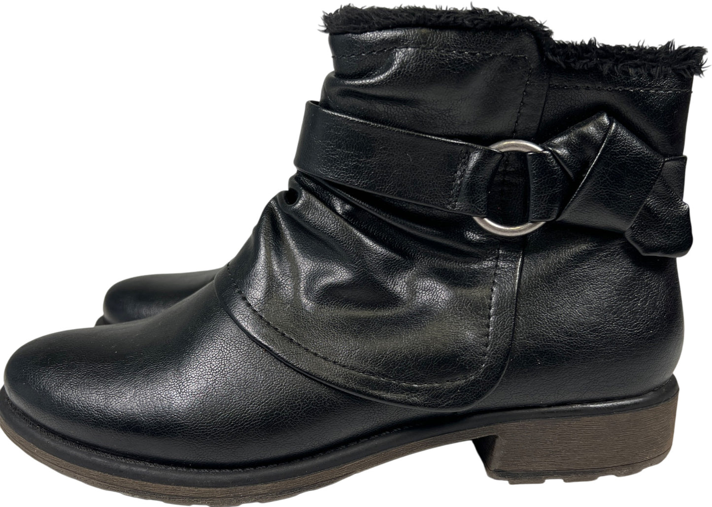 Baretraps Women’s Black Season Faux Fur Lined Side Zip Ankle Boots - 9.5