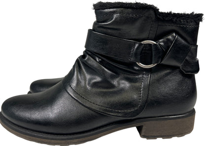 Baretraps Women’s Black Season Faux Fur Lined Side Zip Ankle Boots - 9.5