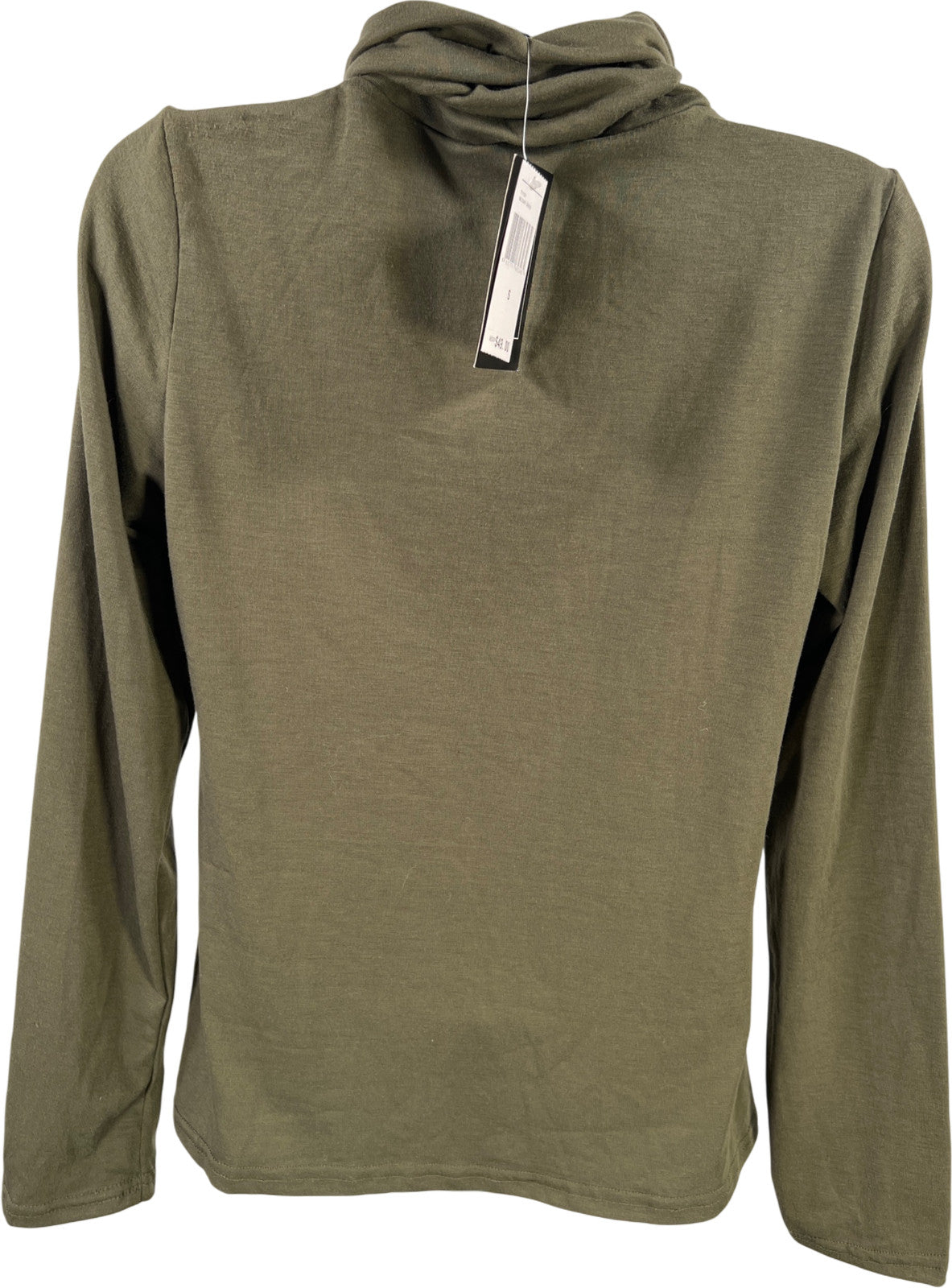 Due Per Due Women’s Green Pleated Front Long Sleeve Turtleneck Shirt - S