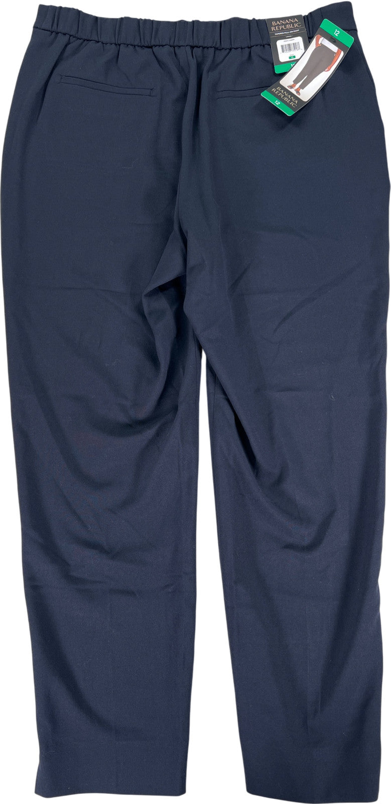 Banana Republic Women’s Black Tapered Leg Pull On Ankle Pants - 12