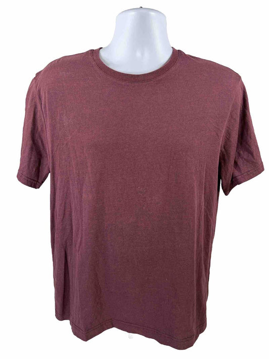 Banana Republic Men's Red/Burgundy Short Sleeve Premium Wash T-Shirt - L
