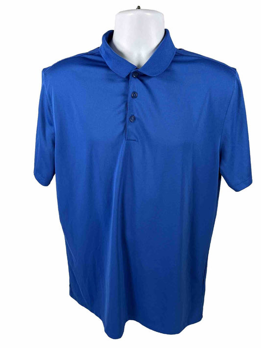 Nike Men's Blue Short Sleeve Polyester Golf Polo Shirt - L