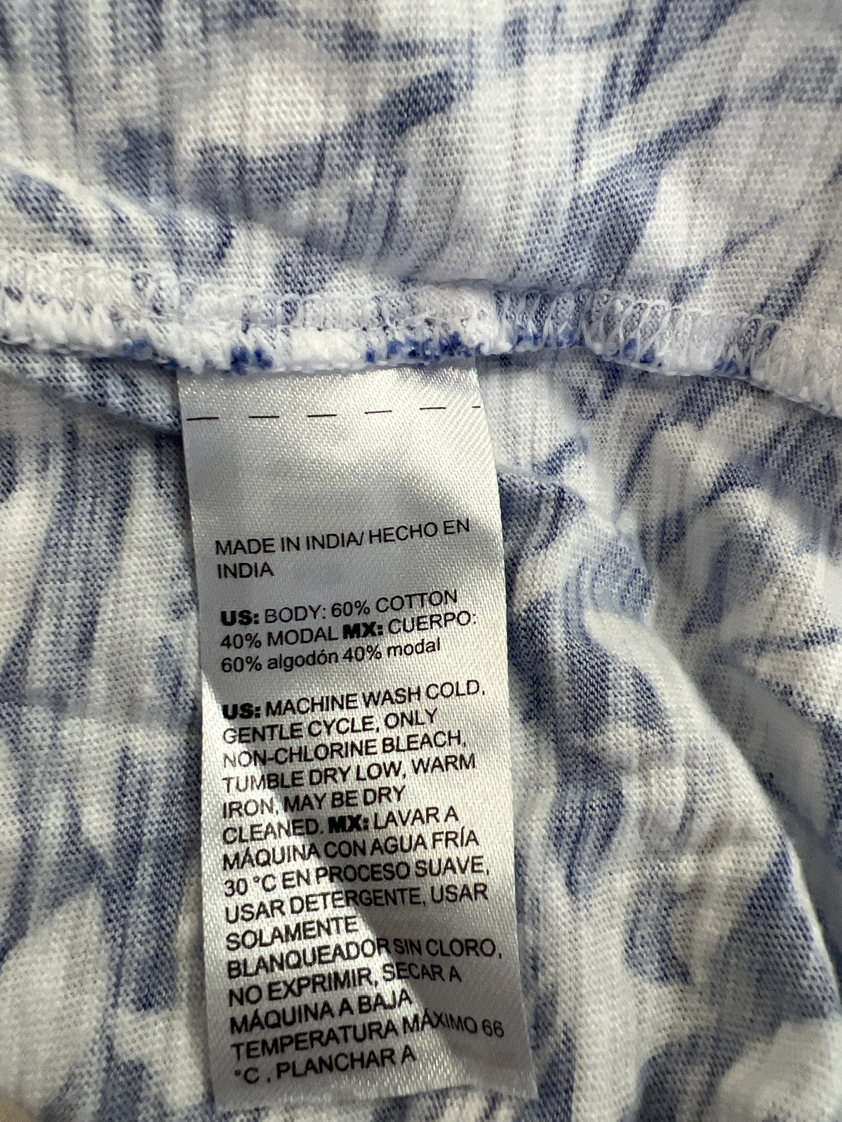 Chico’s Women’s Blue/White 3/4 Sleeve T-Shirt - 1/IUS M