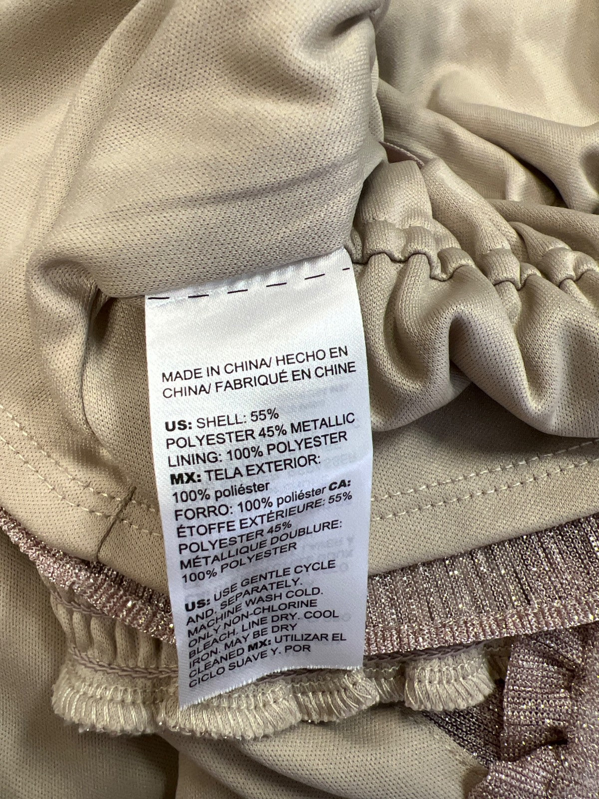 White House Black Market Women’s Pink/Purple Metallic Cinched Waist Blouse - S