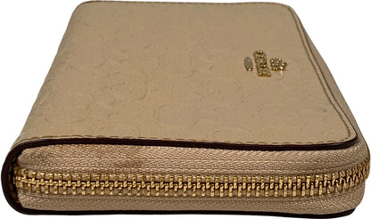 Coach Women’s Beige Embossed Patent Leather Accordion Wallet