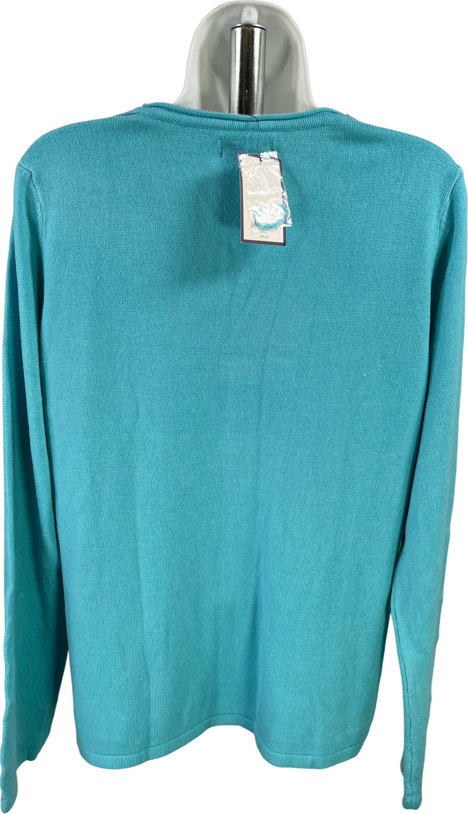 Croft and Barrow Women’s Blue Long Sleeve V-Neck Knit Sweater - XL