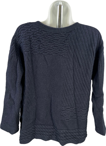 J.Jill Women’s Blue Cable Knit Long Sleeve Sweater - S Petite