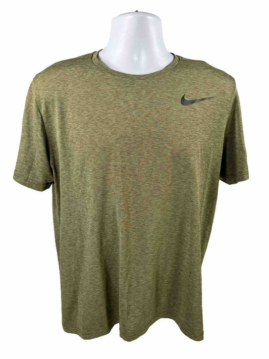 Nike Men's Green Dri-Fit Short Sleeve Athletic Shirt - L