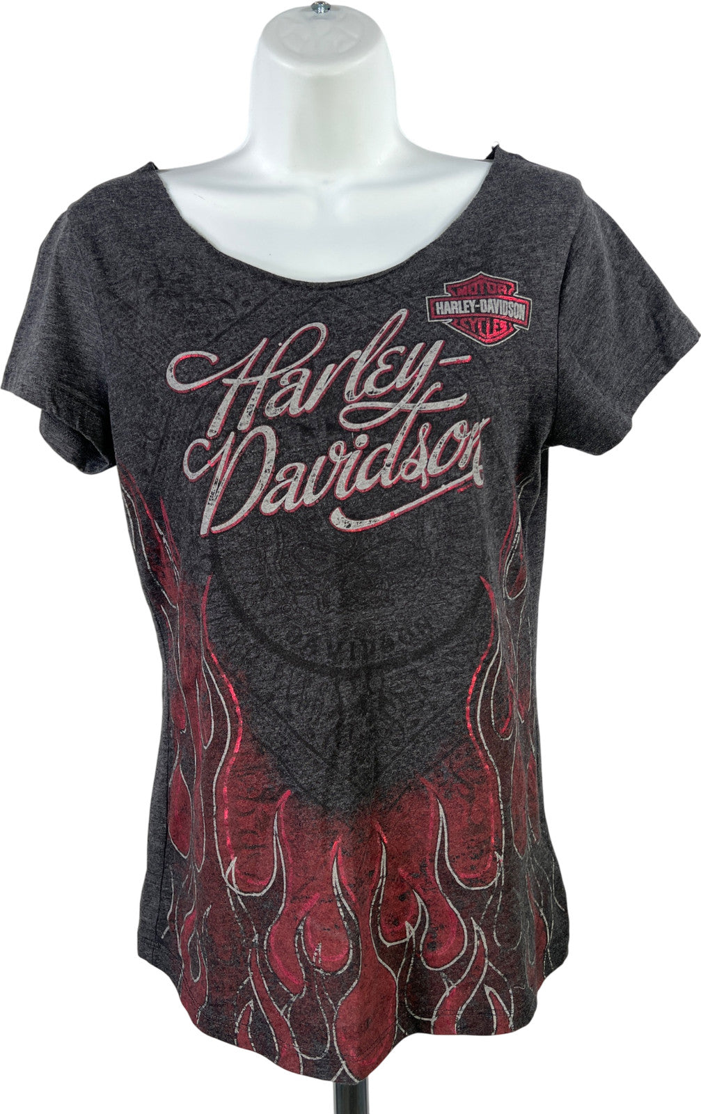 Harley Davidson Women’s Gray/Pink Sedalia MO Short Sleeve T-Shirt - M