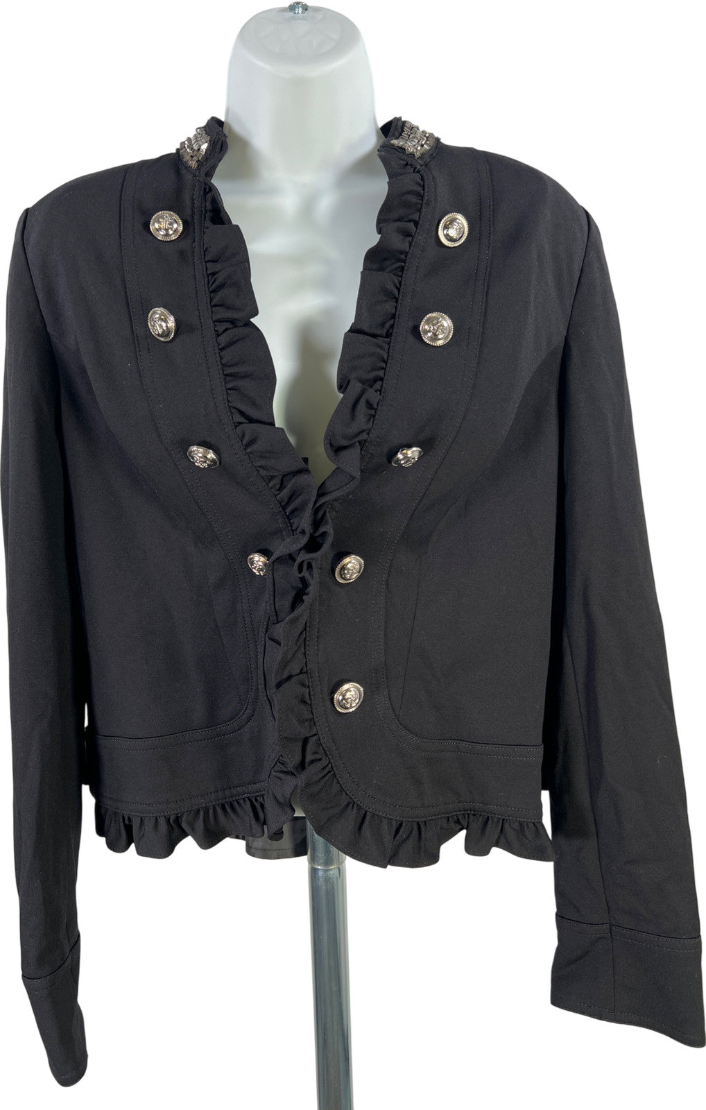 INC International Concepts Women’s Back Beaded Neck Button Up Jacket - M