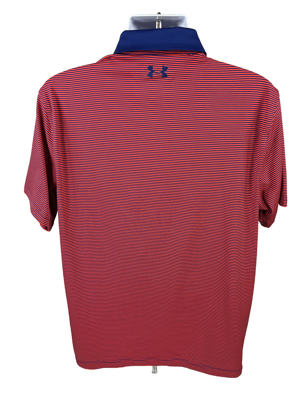 Under Armour Men's Red/Blue Striped Performance Athletic Polo Shirt - L