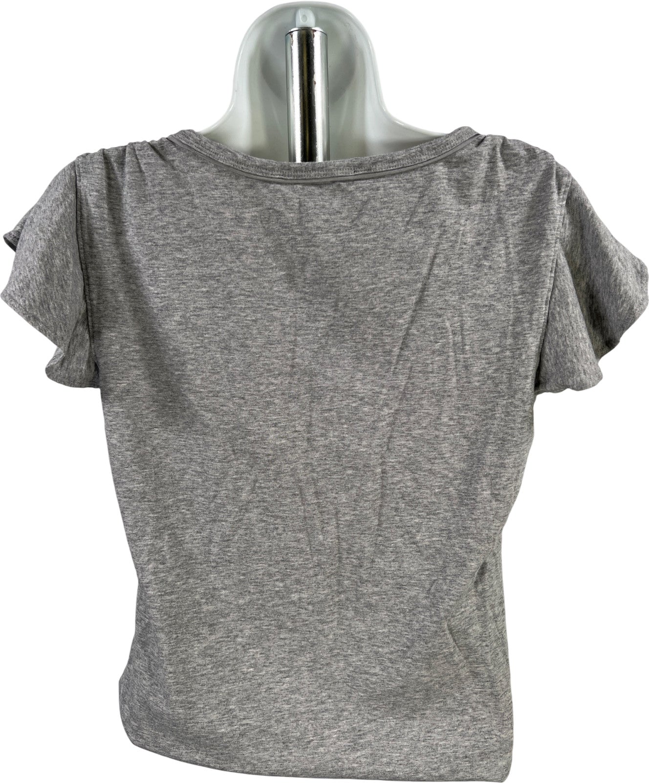 White House Black Market Women’s Gray Flutter Sleeve V-Neck T-Shirt - S