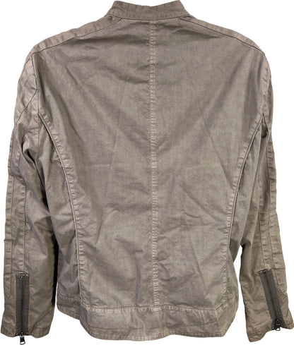 Armani Exchange Men’s Gray Long Sleeve Canvas Full Zip Jacket - L