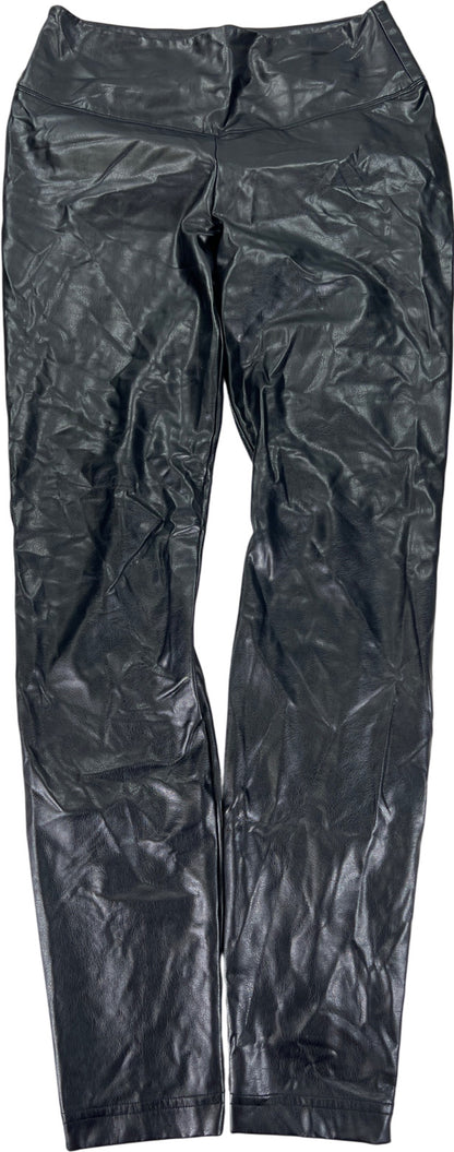 White House Black Market Women’s Black Faux Leather Runway Leggings - 8