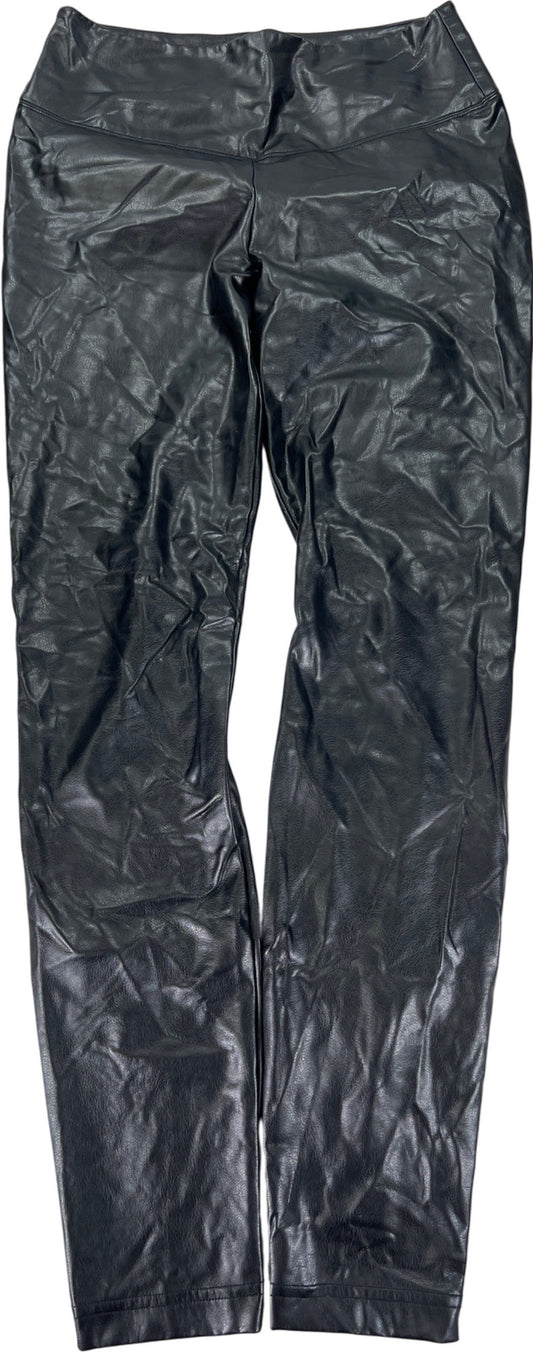 White House Black Market Women’s Black Faux Leather Runway Leggings - 8