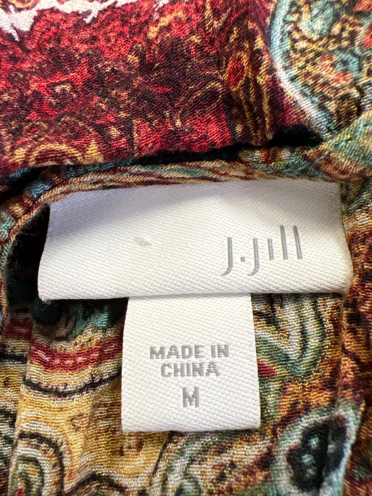 J.Jill Women’s Red/Beige Sleeveless Tank Top - M