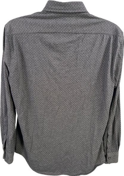 Bonobos Men’s Gray Polka Dot Long Sleeve Slim Fit Button Up Shirt - L