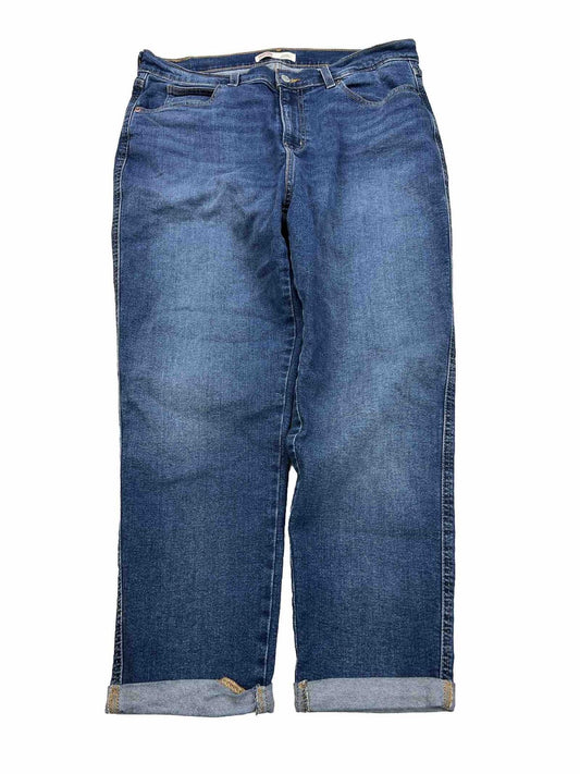 Levi's Signature Women's Dark Wash Heritage Boyfriend Cuffed Jeans - 12