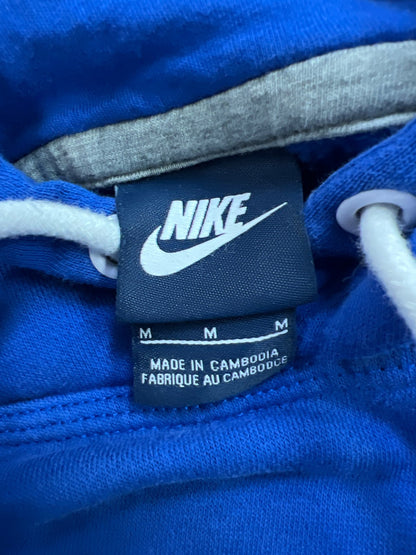 Nike Men’s Blue Swoosh Fleece Lined Long Sleeve Pullover Sweatshirt - M