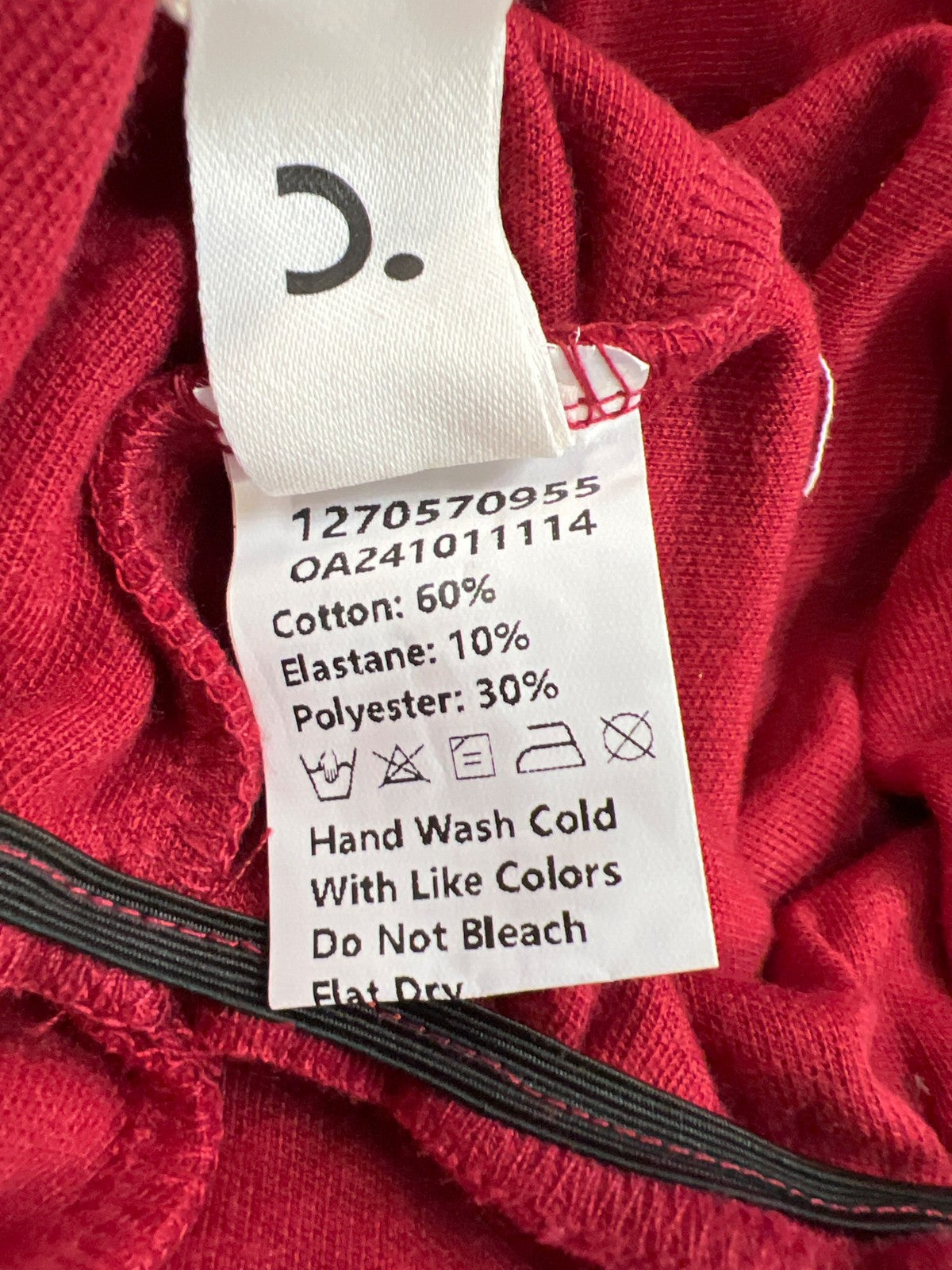 Commense Women’s Red Long Sleeve Peplum Bell Sleeve Shirt - S