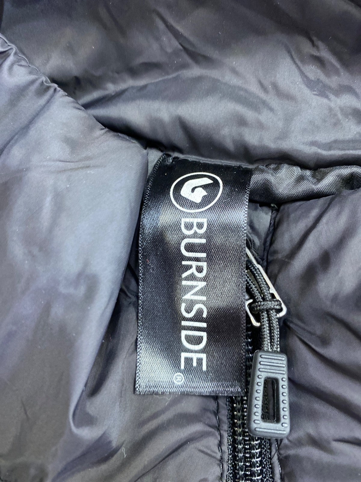 Burnside Men’s Black Quilted Full Zip Long Sleeve Puffer Jacket - M