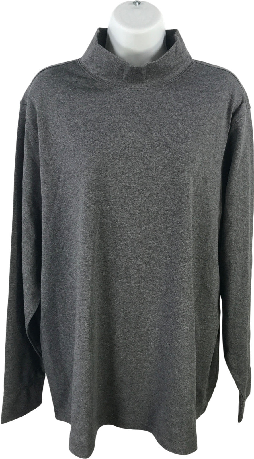Lands End Lighthouse Women’s Gray Relaxed Turtleneck Long Sleeve Shirt - 2X Plus