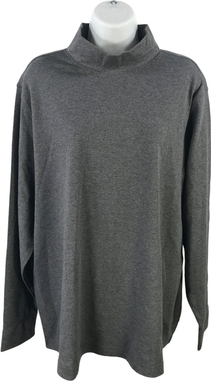 Lands End Lighthouse Women’s Gray Relaxed Turtleneck Long Sleeve Shirt - 2X Plus
