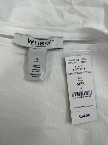 White House Black Market Women’s White Side Ruched T-Shirt - S