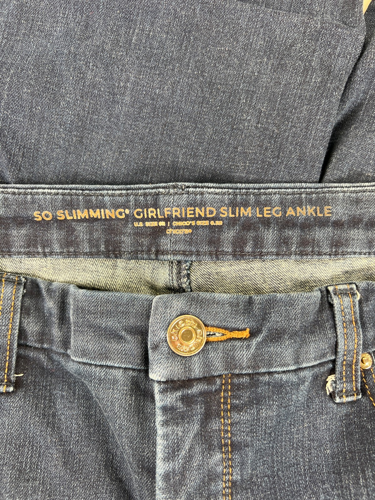 Chico’s Women’s Dark Wash So Slimming Slim Leg Ankle Jeans - 0.5/US 6