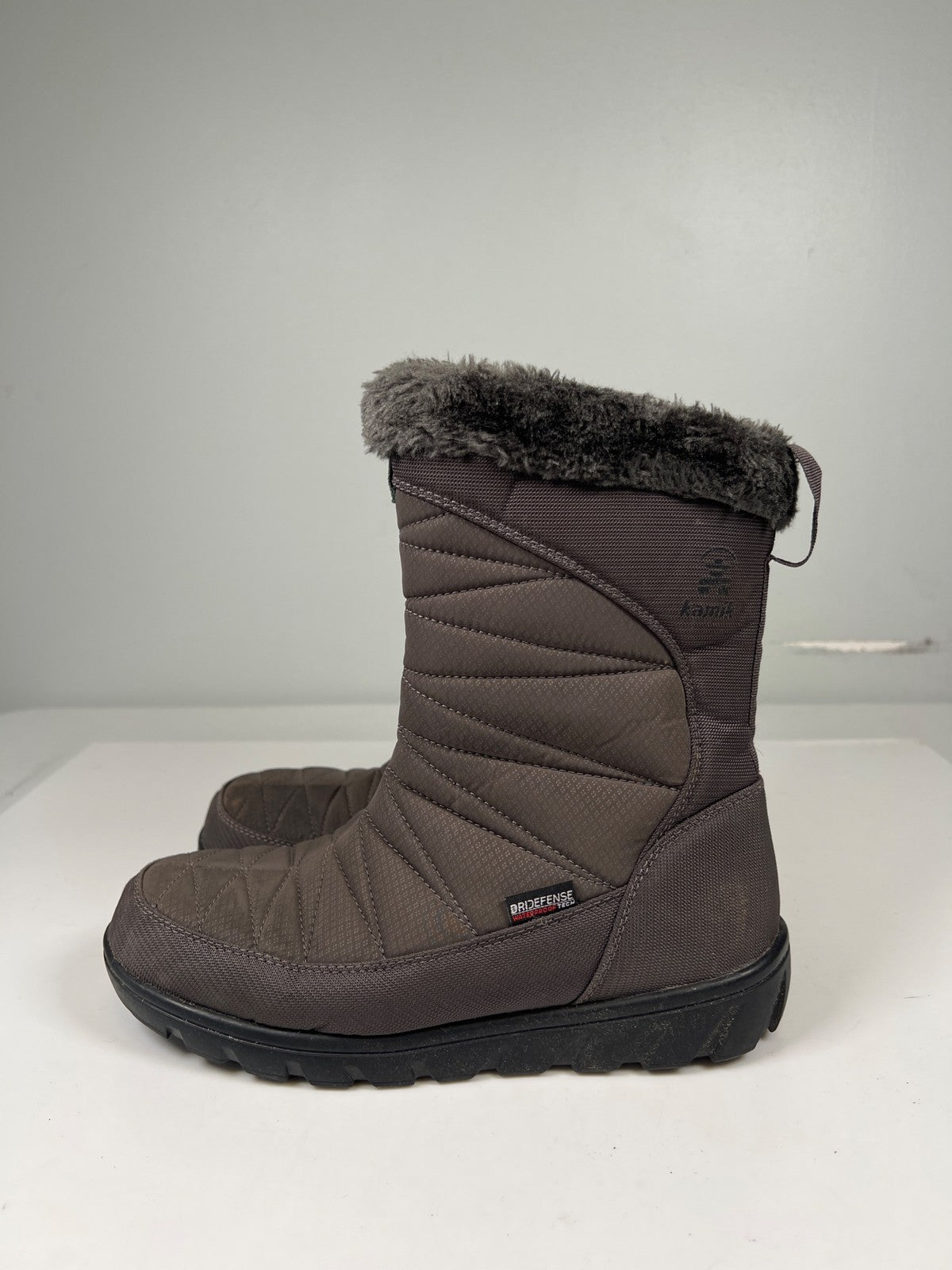 Kamik Women’s Gray Hannah Zip Quilted Waterproof Winter Boots - 8