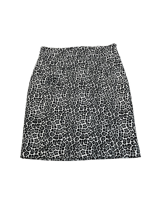 Michael Kors Women's White Leopard Print Straight Skirt - S