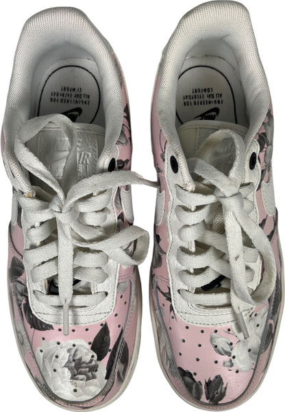 Nike Women’s Pink Floral Air Force Lace Up Sneakers - 6