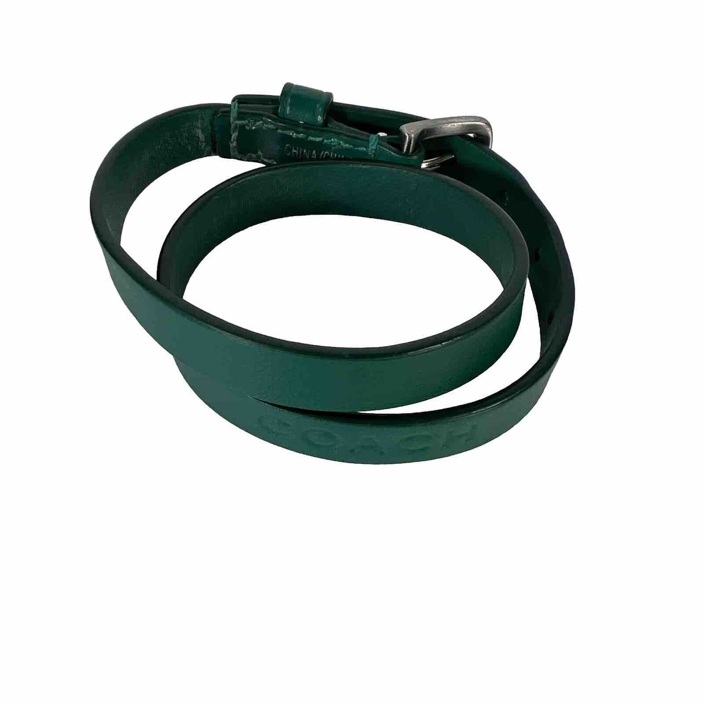 Coach Men's Green Leather Double Wrap Bracelet