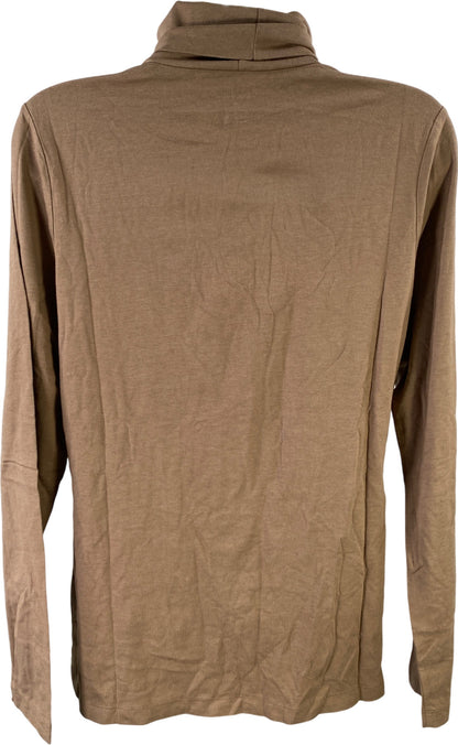 Lands End Women’s Brown Thin Knit Long Sleeve Turtleneck Shirt - M
