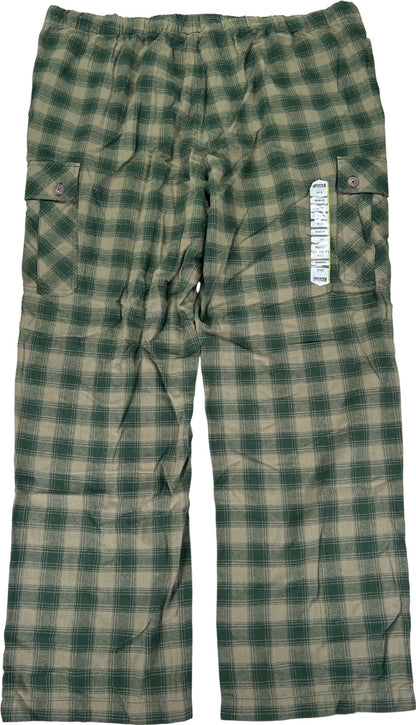 Duluth Trading Men’s Green Plaid Cargo Flannel Pajama Pants - XL X 32