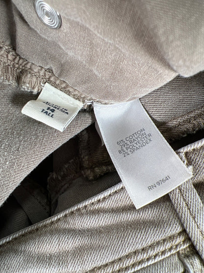 J.Jill Women’s Khaki/Green Authentic Fit Slim Ankle Jeans - 14 Tall