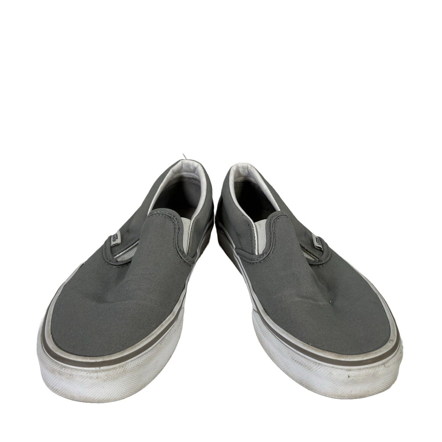 Vans Women's Gray Canvas Slip On Casual Skate Sneakers - 7