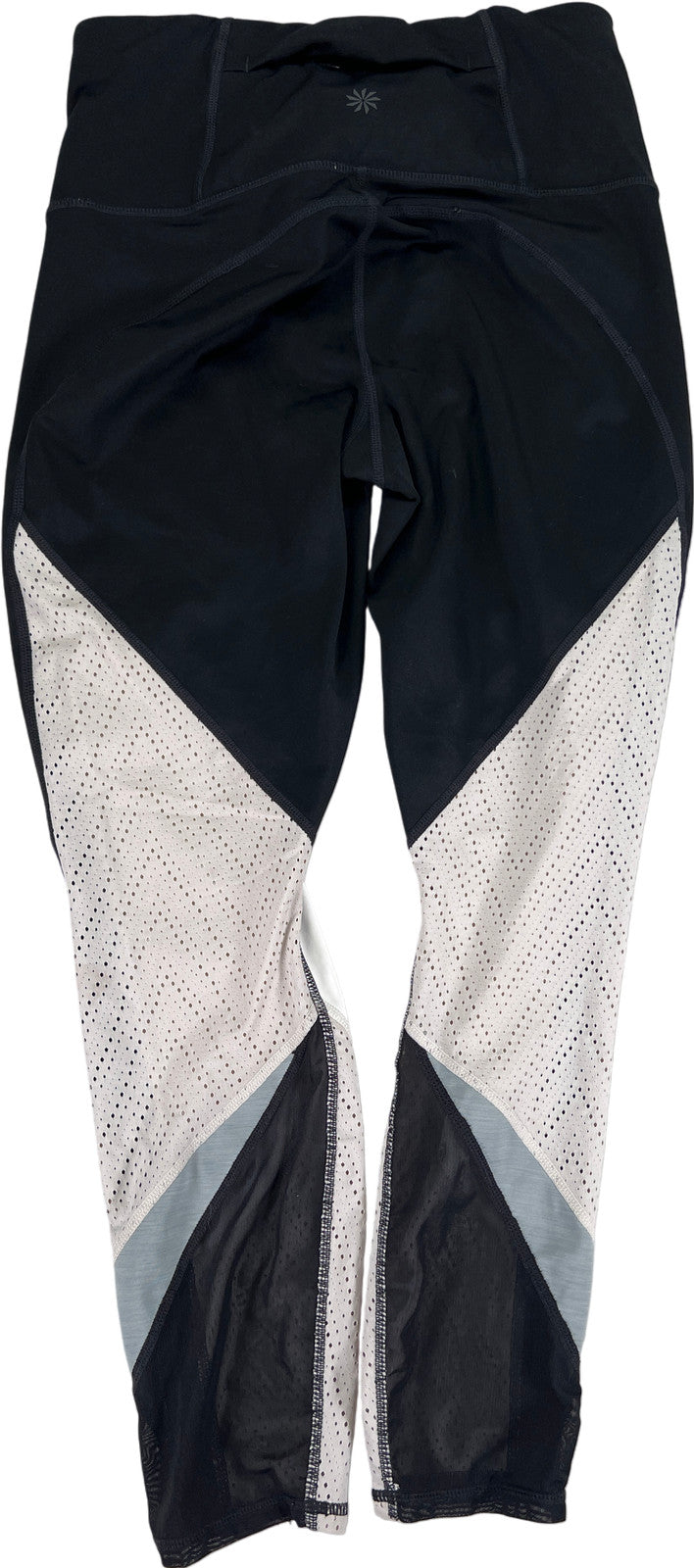 Athleta Womens Black/White High Rise Precision Mesh Athletic Leggings - S Petite