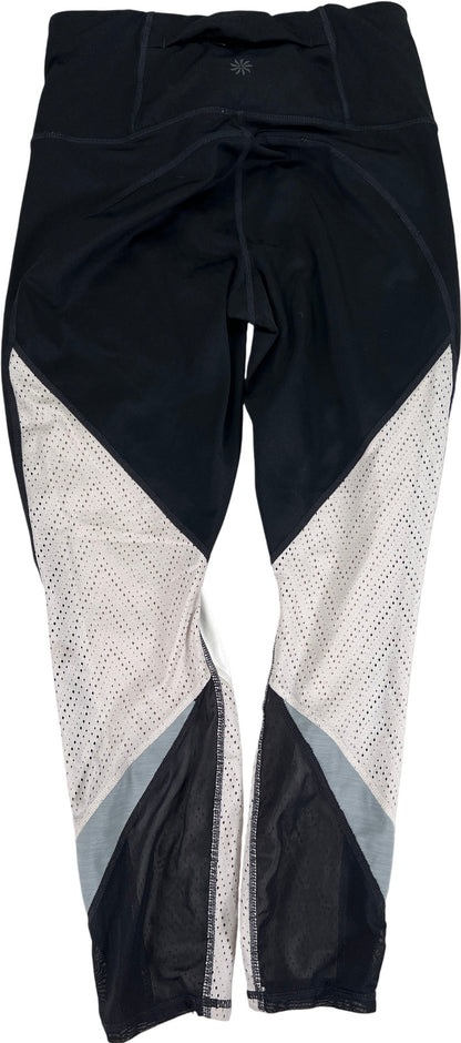 Athleta Womens Black/White High Rise Precision Mesh Athletic Leggings - S Petite