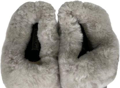 Olukai Women’s Mist Gray Fog Suede KUI Shearling Trim Slippers - 5