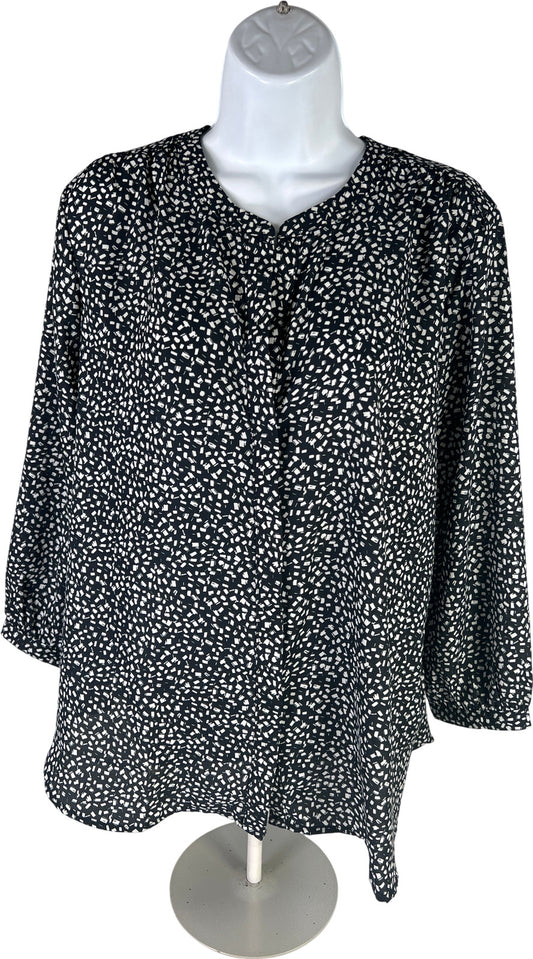 NEW Jachs Girlfriend Women’s Black/White. Button Up Long Sleeve Blouse - M