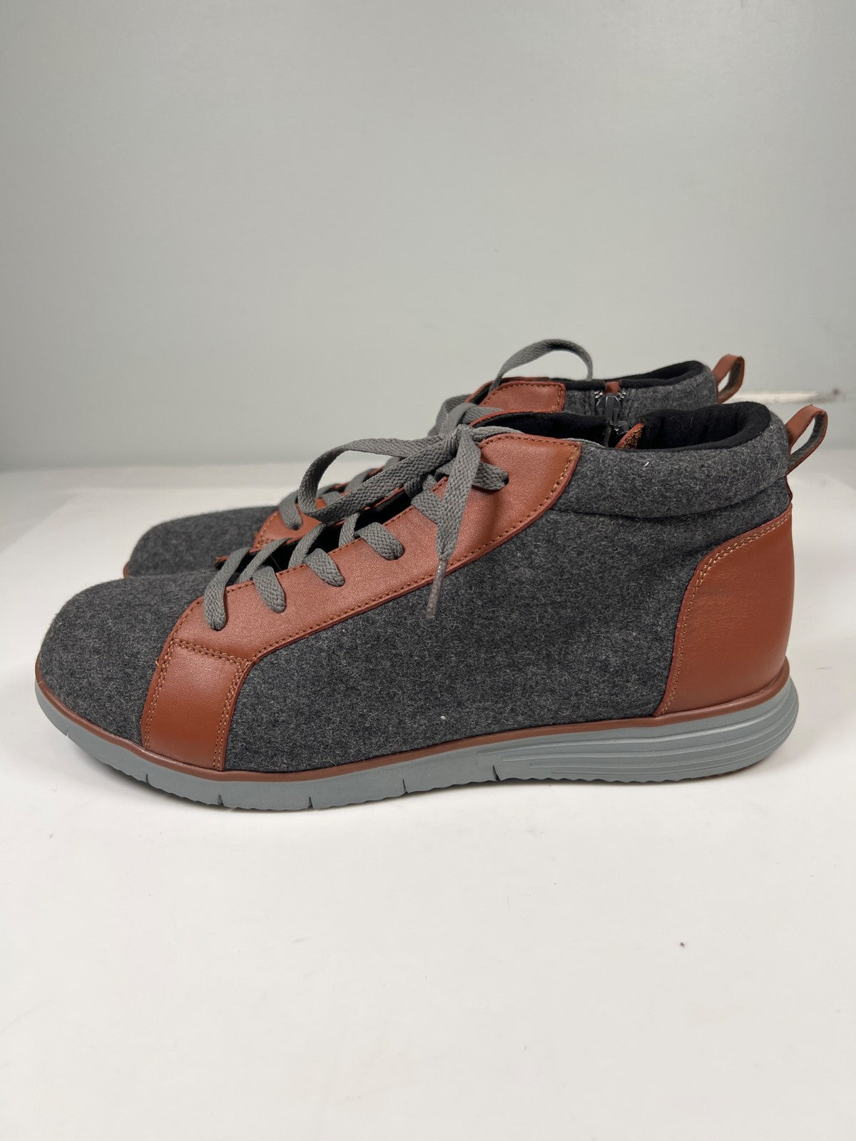 Propet Women’s Gray/Brown Travel Fit Side Zip Booties - 12 X(2E)